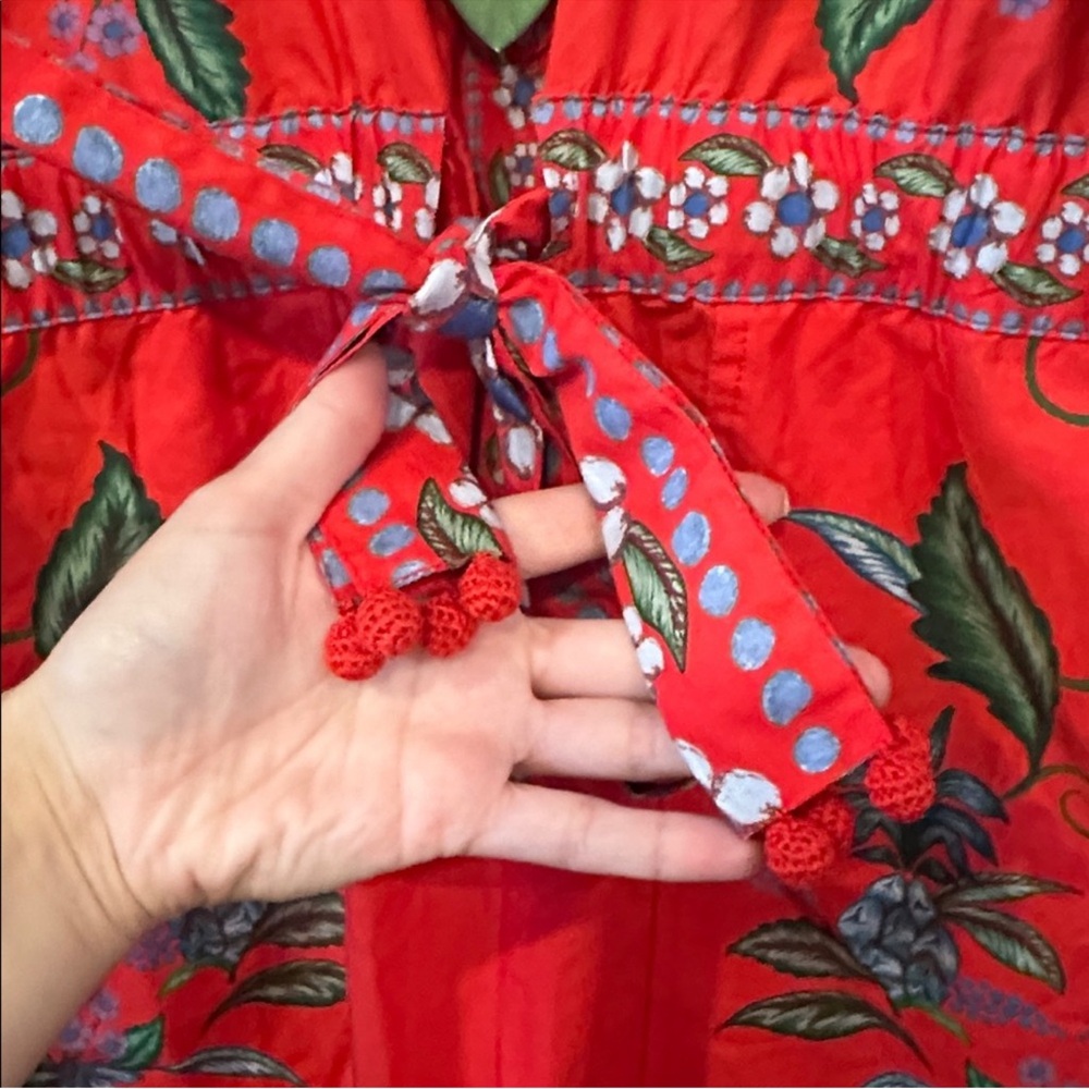 FARM Rio Red Floral Puff-Sleeve Romper - Picture 5 of 9